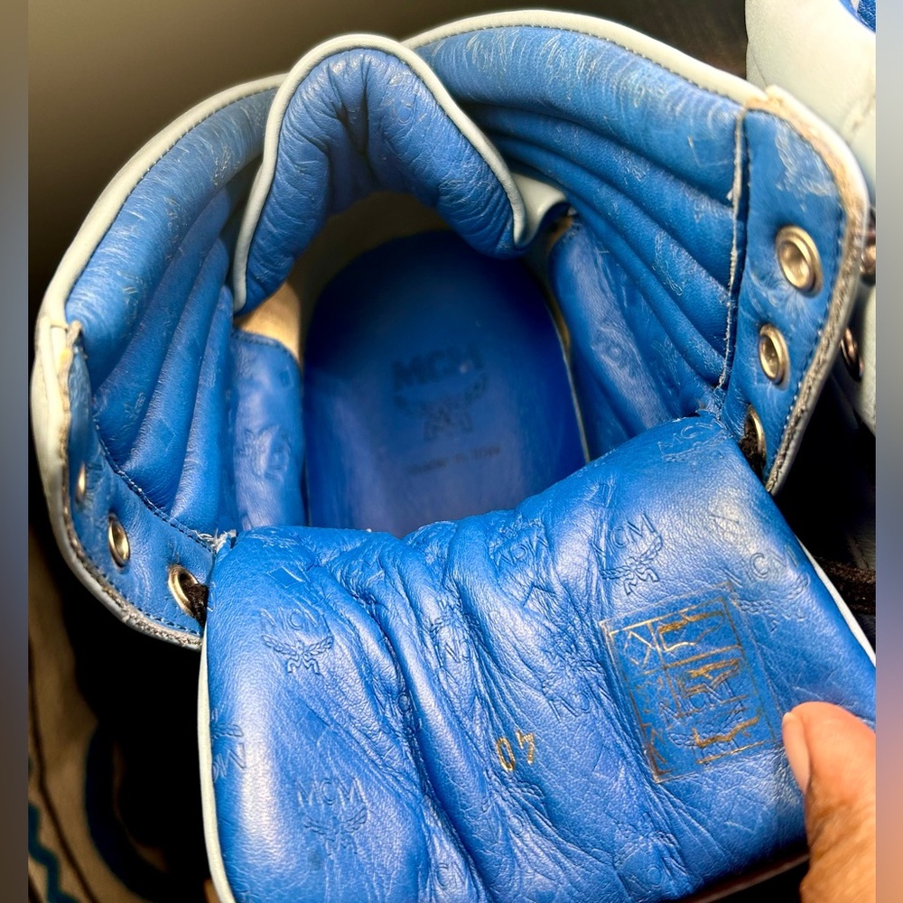 MCM visetos blue Leather high top Iconic sneakers | GC | No Box - Picture 8 of 15
